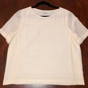 Madewell Ivory Lace Crochet Overlay Blouse GUC L